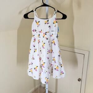 Cat & Jack NWT Girls' White Yellow Floral Cotton Sundress Size XS (4/5)